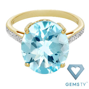 Aquamarine and Diamond Ring