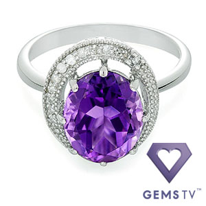 Amethyst and Diamond Ring