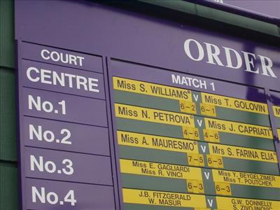 Order of play board