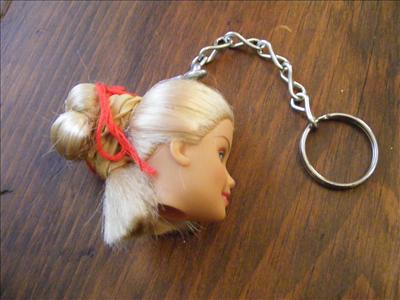 Barbie Head Keychain