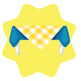 Yellow Checkered Dining Table