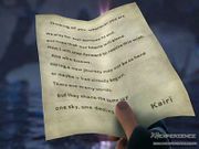 Kairi's Letter