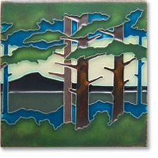 Motawi Tileworks Pine Landscape Tile