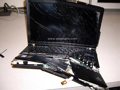 Smashed Laptop