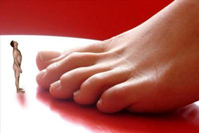 a little person to her for her to step on and squish barefoot