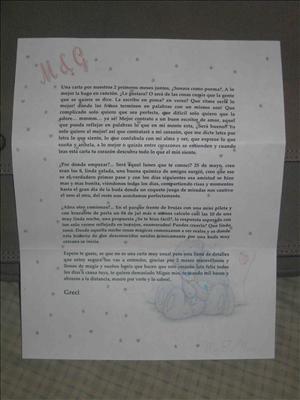 Carta de amor cuyas palabras expresan sentimientos verdaderos y sinceros.