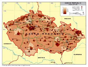 population density map of czech republic