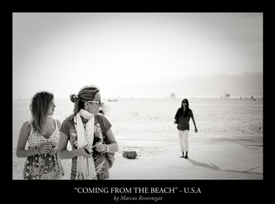 Coming from the beach
