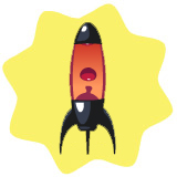 Black Rocket Lava Lamp