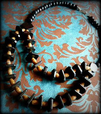 Wood Double Strand Necklace