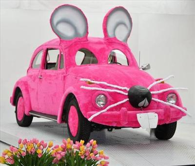 voiture rose !