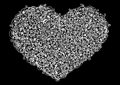 Squiggle heart black
