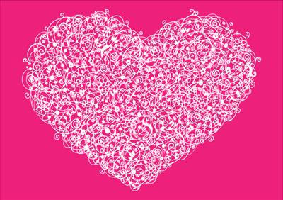 Squiggle heart pink