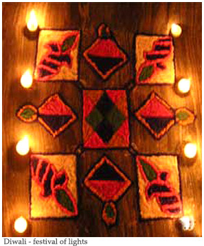 Diya On Rangoli