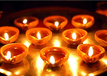 Diya on Platter