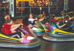 a free ride on the dodgems