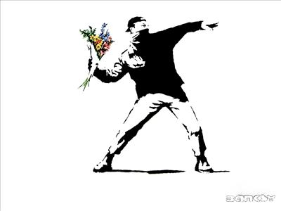 Banksy Flower Thrower