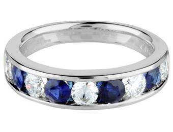 Eternity Ring 12 Sapphire & Diamonds Channel Setting