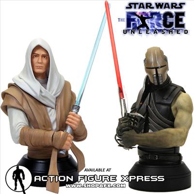 Star Wars Force Unleashed Starkiller and Sith Apprentice Busts
