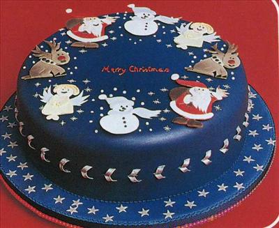 Blue Xmas Cake 1