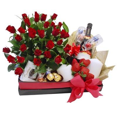 Roses, chocolates, and wine