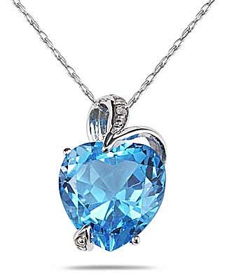 Blue Topaz Heart Pendant