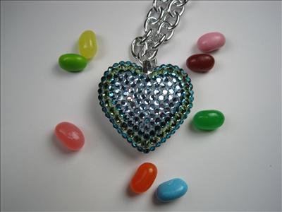 Pretty In Pearls Full Bling Heart Necklace