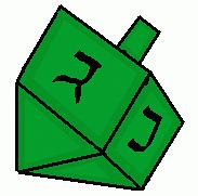 3-D Green Dreidel