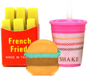 Fast Food Erasers
