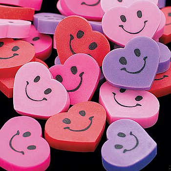Smiling Heart Erasers