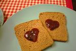 Toasty strawberry hearts