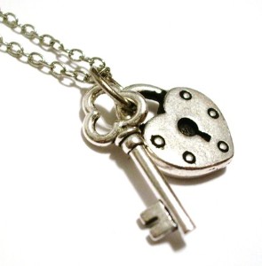Key necklace with lock