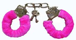pink fuzzy handcuffs
