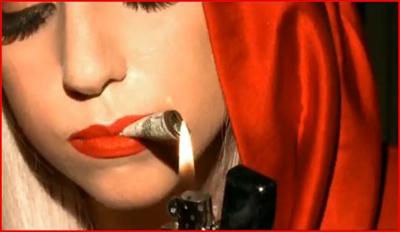 Lady Gaga smoking money