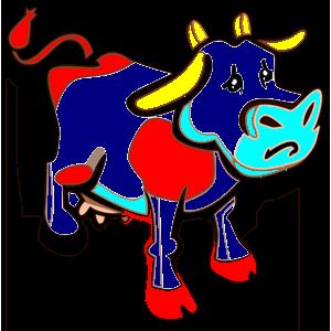 blue cow