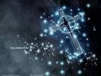 BLUE SPARKLY LIGHT UP CROSS