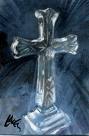ANTIQUE GLASS CROSS
