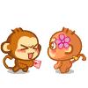 Monkeys Kissing Poster
