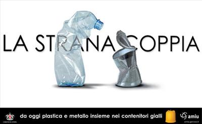Cartello  PLASTICA E LATTINE.
