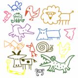 Felt pen animals