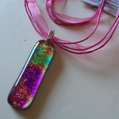 Pink Dichroic Pendant from Snow Queen