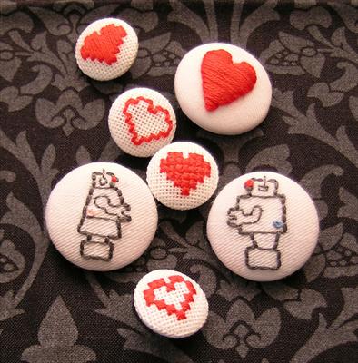 Hand Embroidered Buttons from Incy Wincy Stitches