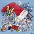 Christmas stocking full of presents and candy