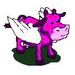 puple flying cow
