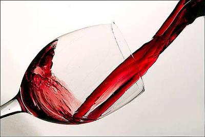 Wine Glass full of cranberry juice
