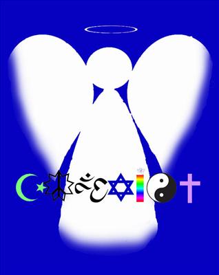 Coexist Angel on Blue
