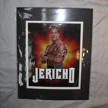 SINGENED FRAMED AAND MATTED CHRIS JERICHO PHOTO