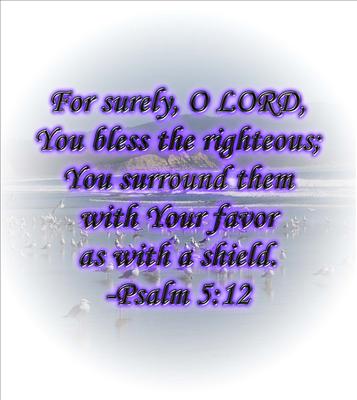 Favored! For surely O LORD, You bless the righteous; YOU surround them with YOUR favor as with a shield. -Psalm 5:12