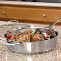 Princess Heritage® Stainless Steel 12\" Deep Skillet w/Lid (6591)