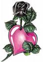 Grey Rose In A Heart